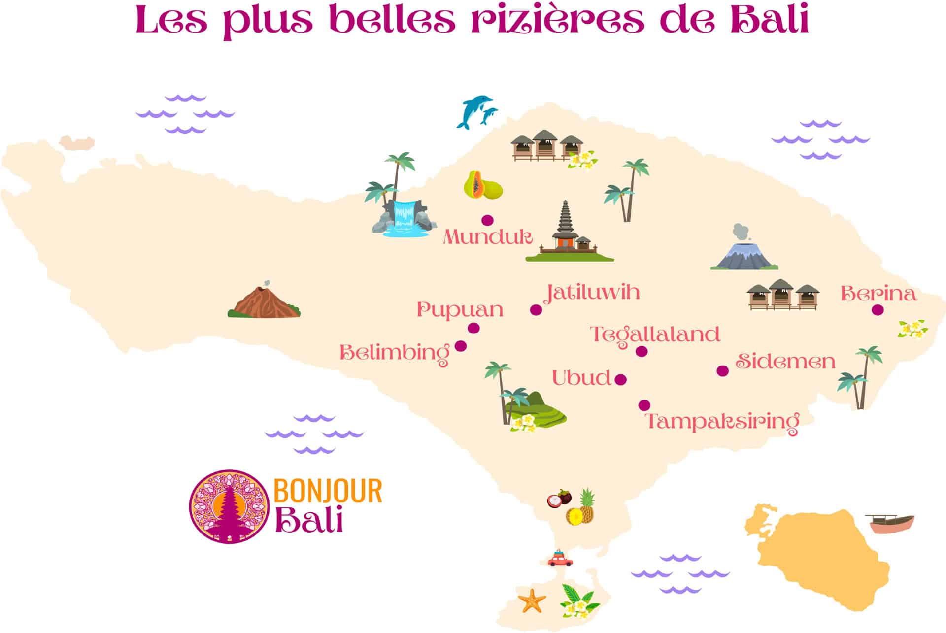 map rizieres bali